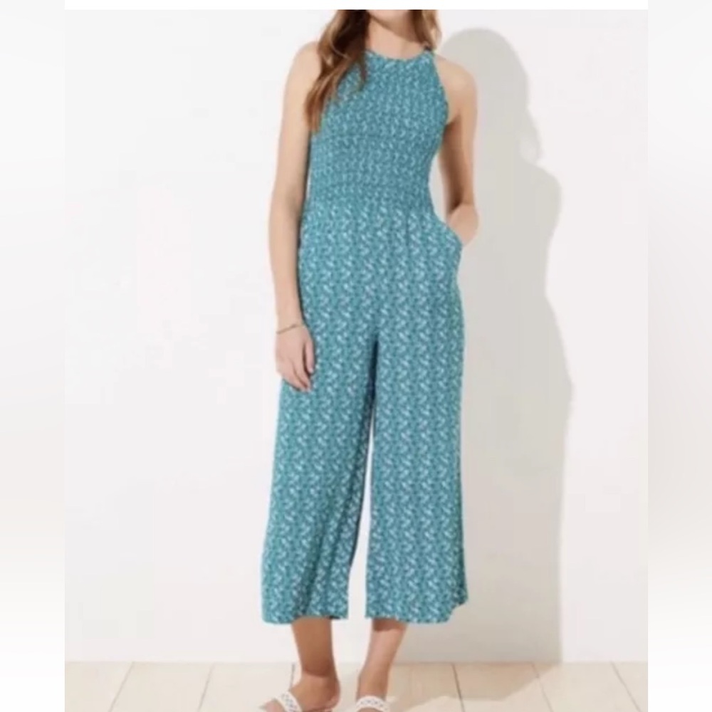 Loft jumpsuit itsy floral green tank NEW size‎ 2